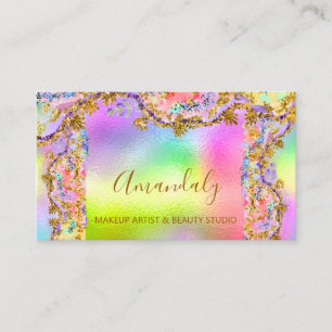 Glitzer Gold Event Planner Fashion Holographic Bu Visitenkarte