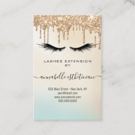 Glitzer Gold Eyelash Extension Client Record Visitenkarte