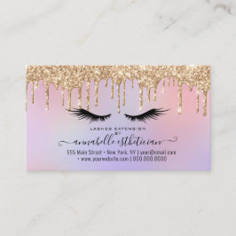 Glitzer Gold Eyelash Extension Loyalty Business Visitenkarte