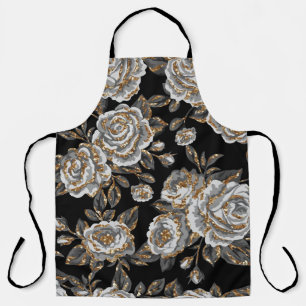 Glitzer Gold Floral: Sparkle Vintag. Schürze