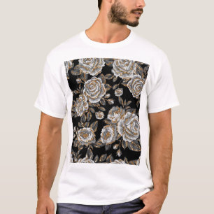 Glitzer Gold Floral: Sparkle Vintag. T-Shirt