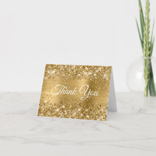 Glitzer Gold Foil 90. Geburtstagsfeier Dankeskarte