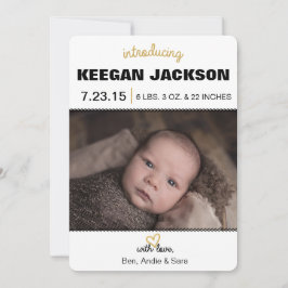 Glitzer Gold-Geburtserklärung Ankündigung