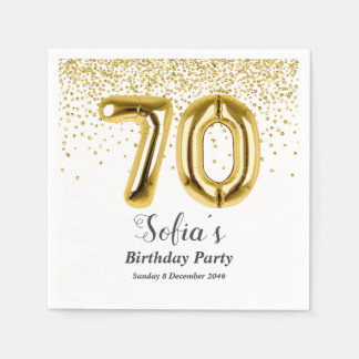 Glitzer Gold , goldenes Funkeln 70. Geburtstag Serviette