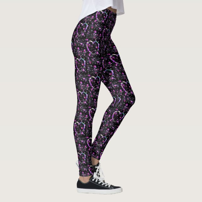 Glitzer Gold, Herz-Leggings Leggings (Rechts)