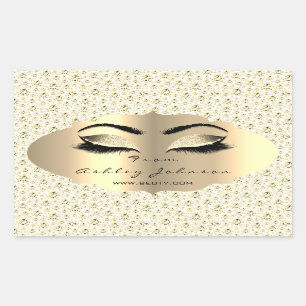 Glitzer Gold Lash Augen von White Diamond Vielen D Rechteckiger Aufkleber