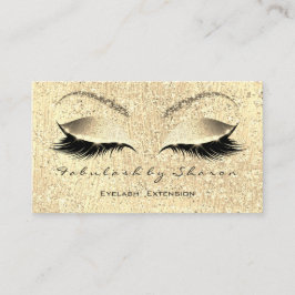 Glitzer Gold Makeup Lashes Visitenkarte