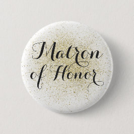 Glitzer Gold Matron of Honor Button