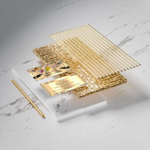 Glitzer Gold Tropfen Nail Manicure Florenz Visitenkarte