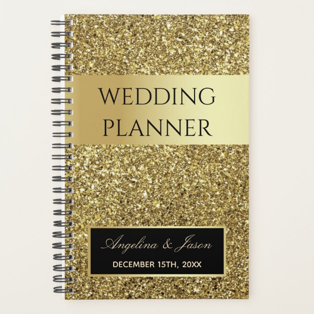 Glitzer Gold Wedding Planer (Vorderseite)