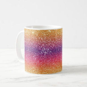 Glitzer Golden Lila Ombre Kaffeetasse