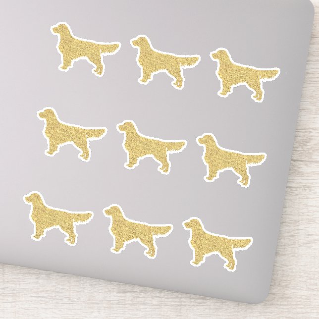 Glitzer Golden Retriever Set 9 Die Sticker schneid (Detail)