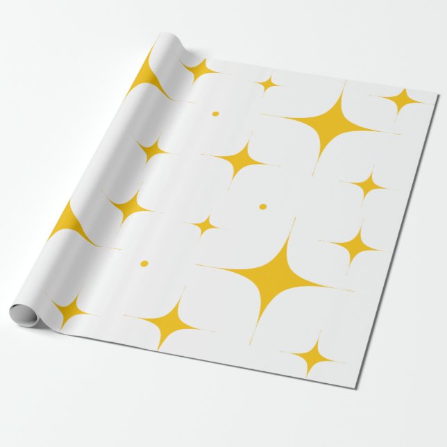 Glitzer Golden Star Geschenkpapier (Ungerollt)