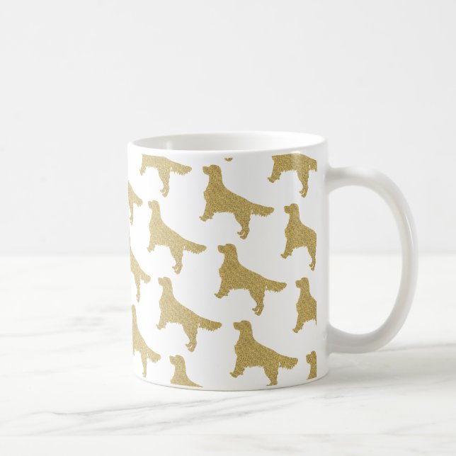 Glitzer Goldenes Retriever-Muster Kaffeetasse (Rechts)