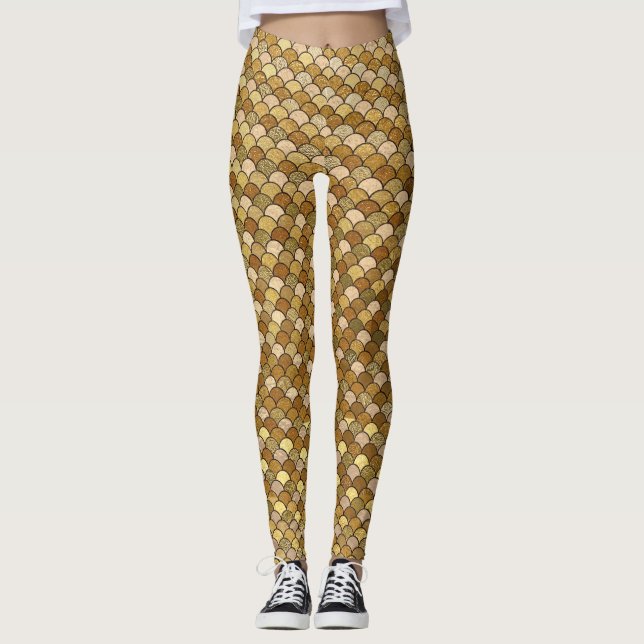 Glitzer Goldmedaille Leggings (Vorderseite)