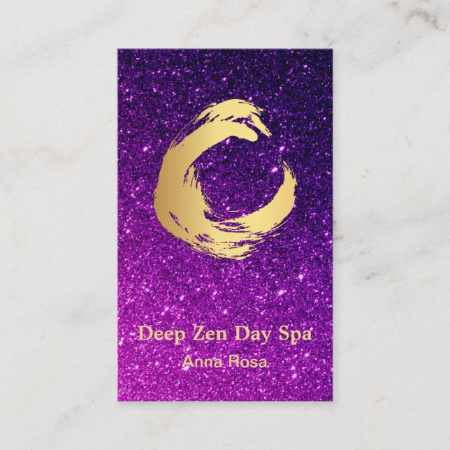 *~* Glitzer-Goldzen-Bürste Reiki Meditation Visitenkarte (Vorderseite)