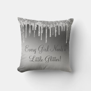 Glitzer Gorgeous Gold Girly Sparkle Typografie Kissen