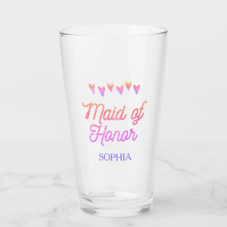 Glitzer Gradation Heart Trauzeugin Glass Glas