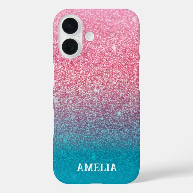 Glitzer Gradient Pink Case-Mate iPhone Hülle (Rückseite)