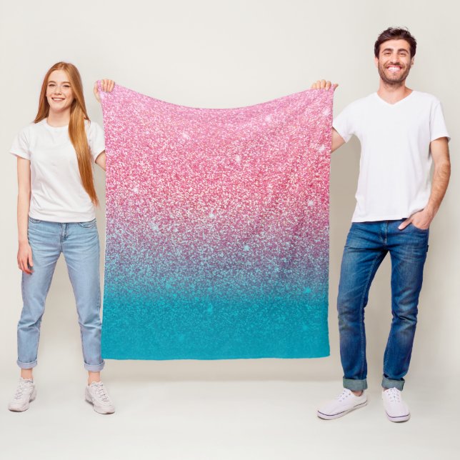 Glitzer Gradient Pink Fleecedecke (Beispiel)