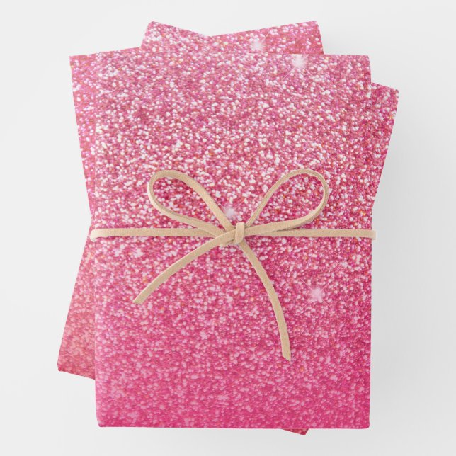 Glitzer Gradient Pink Geschenkpapier Set (Beispiel)
