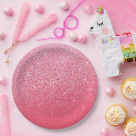 Glitzer Gradient Pink Pappteller