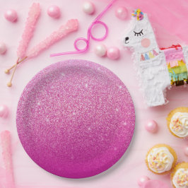 Glitzer Gradient Pink Pappteller