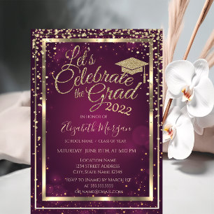 Glitzer Graduation Cap Diamonds Stars Abschluss Einladung
