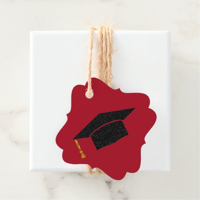 Glitzer Graduation Cap Geschenkanhänger (Beispiel)
