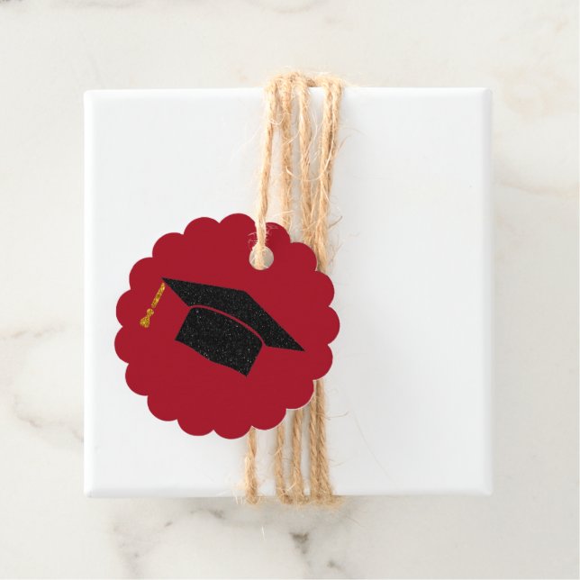 Glitzer Graduation Cap Geschenkanhänger (Beispiel)