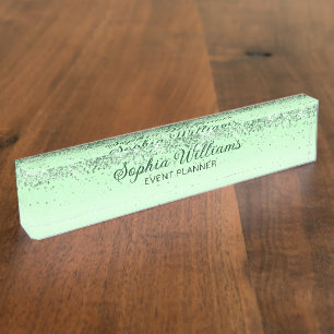 Glitzer Green Namensplakette