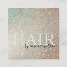 Glitzer Green Pink Aqua Shiny Shimmer Quadratische Visitenkarte