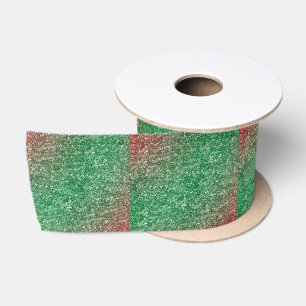 Glitzer Grün und Roter Weihnachtssparkle Satinband