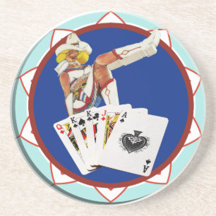 Glitzer Gultch Sally Poker Chip Untersetzer