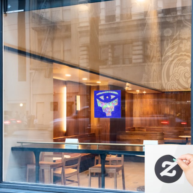 Glitzer Hamsa Fensteraufkleber (Café-Fenster)