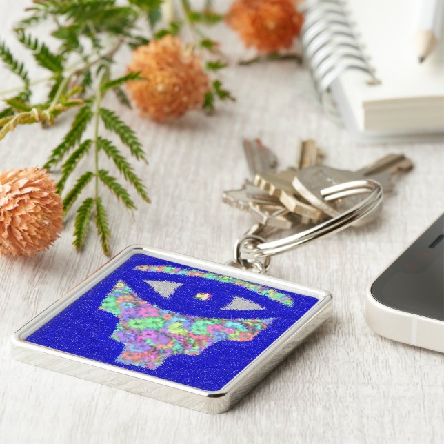 Glitzer Hamsa Schlüsselanhänger (Seite)