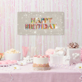 Glitzer Happy Birthday Banner