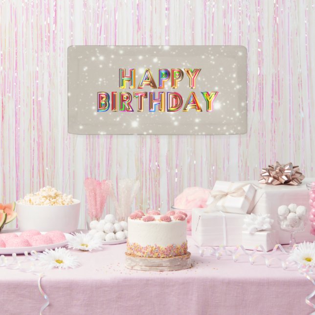 Glitzer Happy Birthday Banner (Party)