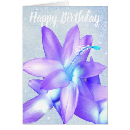 *~* Glitzer Happy Birthday Blume Blue Customize