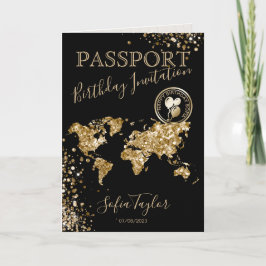 Glitzer Happy Birthday Passport-Karte für jedes Al Einladung