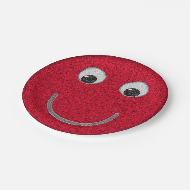 Glitzer Happy Face 07-Paper Party Teller (Schrägansicht)