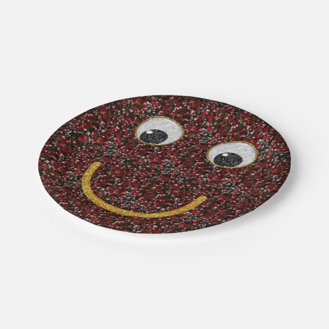 Glitzer Happy Face 24-Paper Party Teller (Schrägansicht)