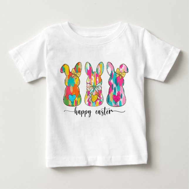 Glitzer Happy Oaster Bunny Baby T-shirt (Vorderseite)