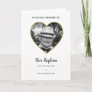 Glitzer Heart Frame Foto Gedenkfeier Beerdigung Programm