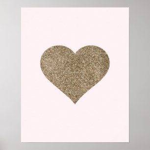 Glitzer Heart Kinderzimmer Print Poster