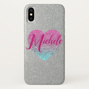Glitzer Heart Mit Monogramm Case-Mate iPhone Hülle