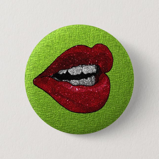 GLITZER-HEISSE LIPPEN BUTTON (Vorderseite)