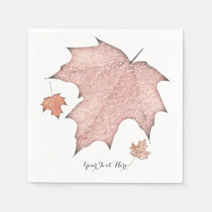 Glitzer Herbstlaub Winter Goldenes Herbst Party Serviette