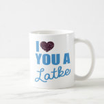 Glitzer Herz und Latkes Tasse<br><div class="desc">Glitzer Hearts and Latkes Kaffee Tasse - Ein tolles Geschenk für Hanukkah. Eine Tasse mit dem Wort "I Liebe You a Latke" und Glitzer Herzen zu sagen,  dass besondere jemand,  die Sie sie Liebe. Happy Hanukka!</div>