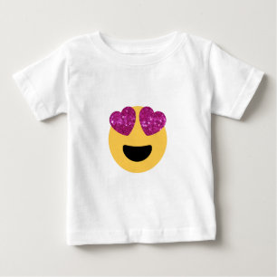 Glitzer-Herzaugen-Emoji Baby T-shirt